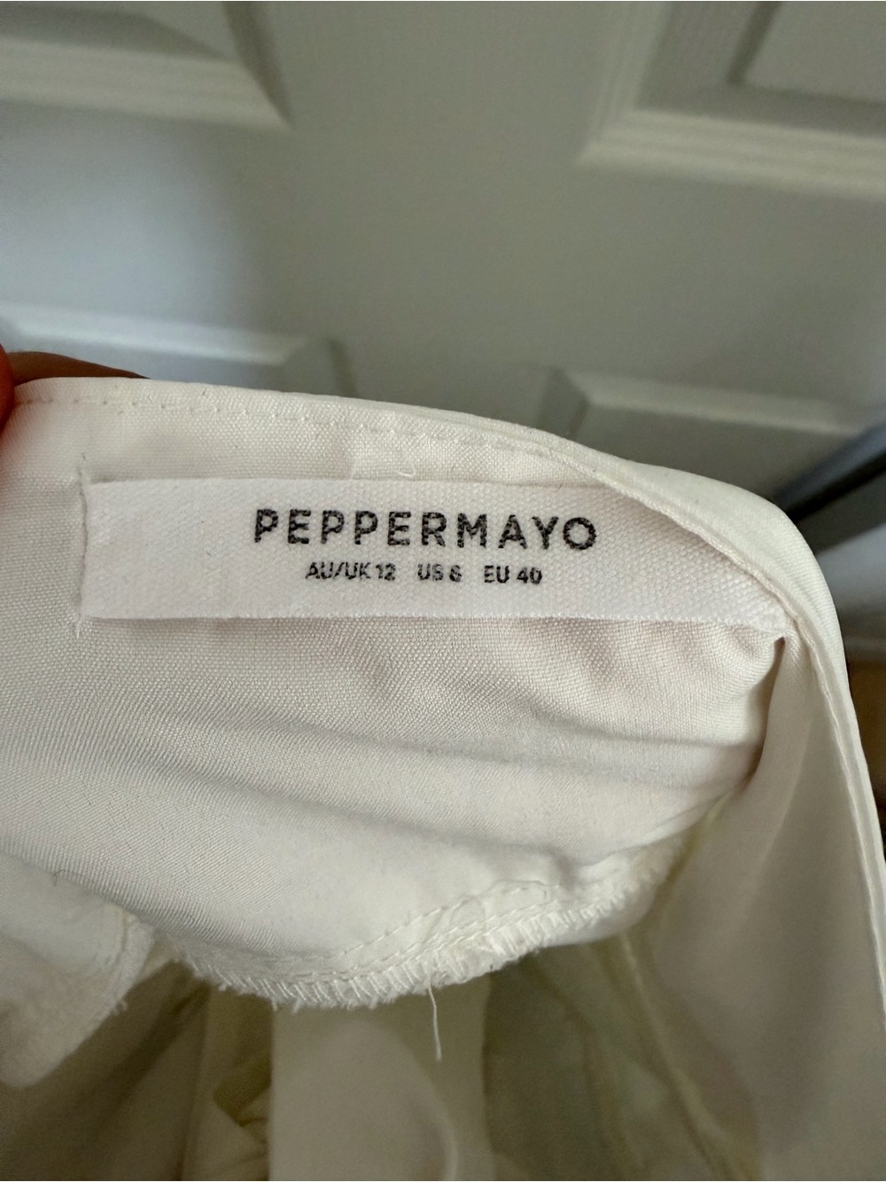 Peppermayo White Halter Ruched Mini Dress with Ruffle Hem - Picture 5 of 5